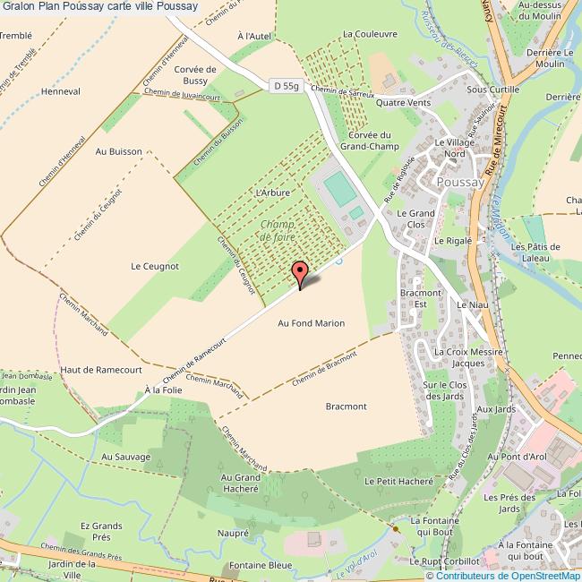 Plan Poussay carte ville Poussay