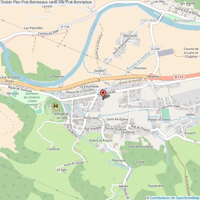 Plan PratBonrepaux carte ville PratBonrepaux