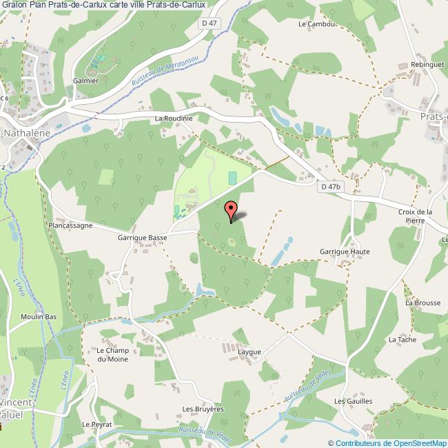 Plan PratsdeCarlux carte ville PratsdeCarlux