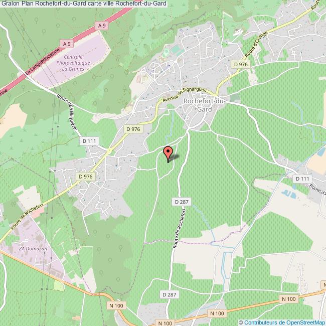 Plan Rochefort-du-Gard carte ville Rochefort-du-Gard