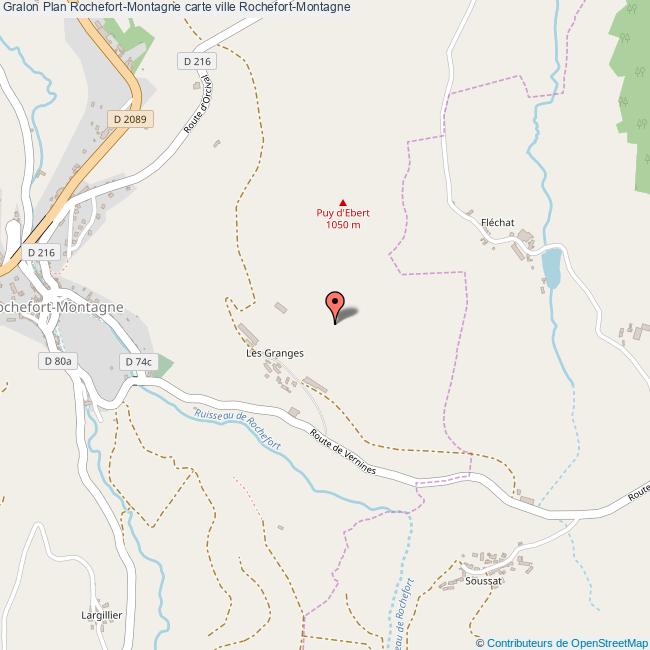 Plan Rochefort-Montagne carte ville Rochefort-Montagne