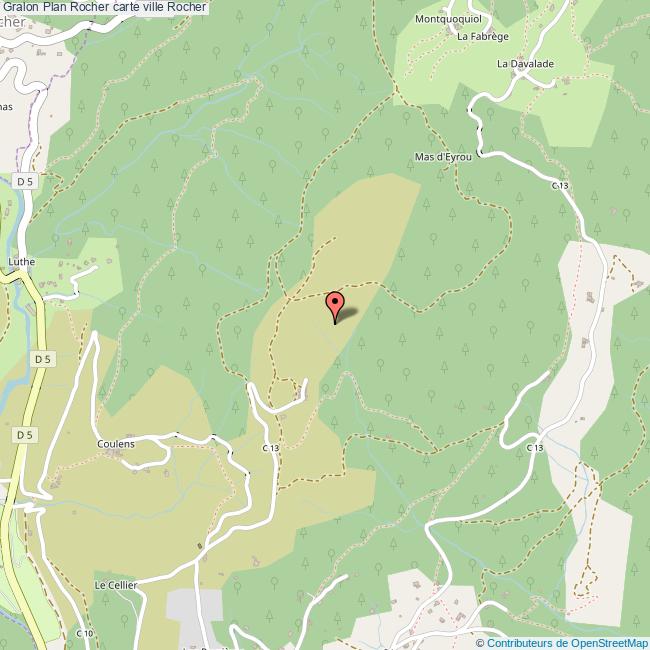 Plan Rocher carte ville Rocher