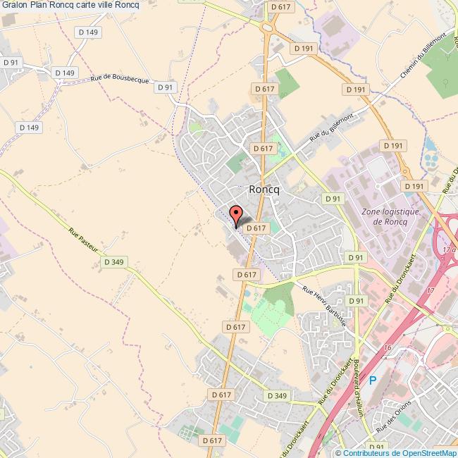 Plan Roncq carte ville Roncq