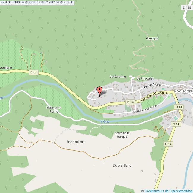 plan ville Roquebrun