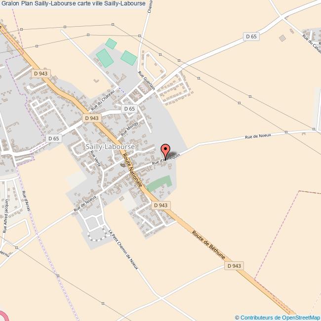 Plan SaillyLabourse carte ville SaillyLabourse