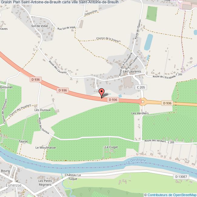Plan SaintAntoinedeBreuilh carte ville SaintAntoinedeBreuilh