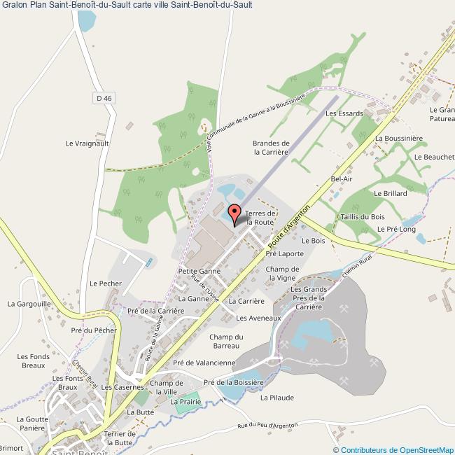 Plan SaintBenoîtduSault carte ville SaintBenoîtduSault