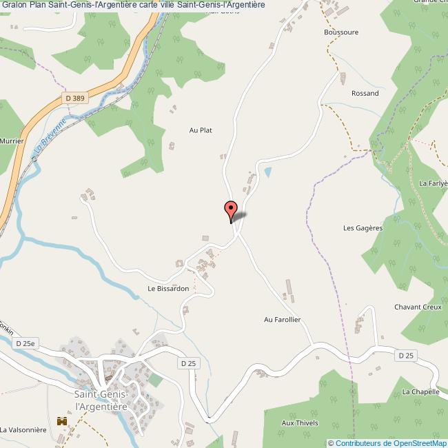 Plan SaintGenisl'Argentière carte ville SaintGenisl'Argentière