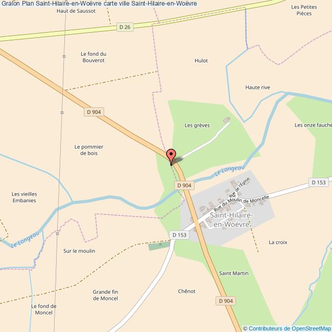 Plan SaintHilaireenWoëvre carte ville SaintHilaireenWoëvre