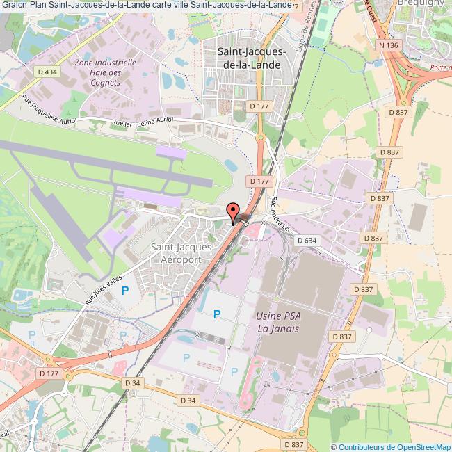 Plan SaintJacquesdelaLande carte ville SaintJacquesdelaLande
