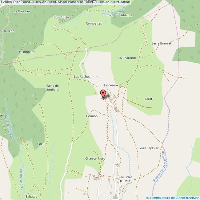 Plan SaintJulienenSaintAlban carte ville SaintJulienenSaintAlban