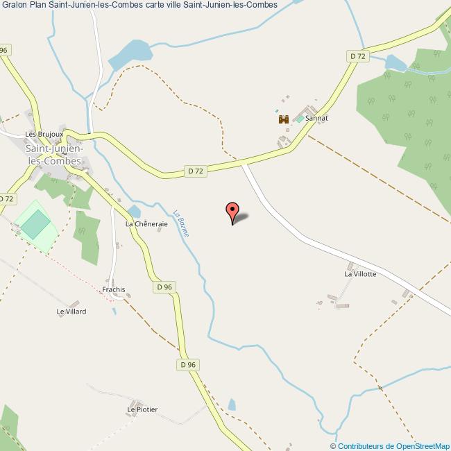 Plan SaintJunienlesCombes carte ville SaintJunienlesCombes