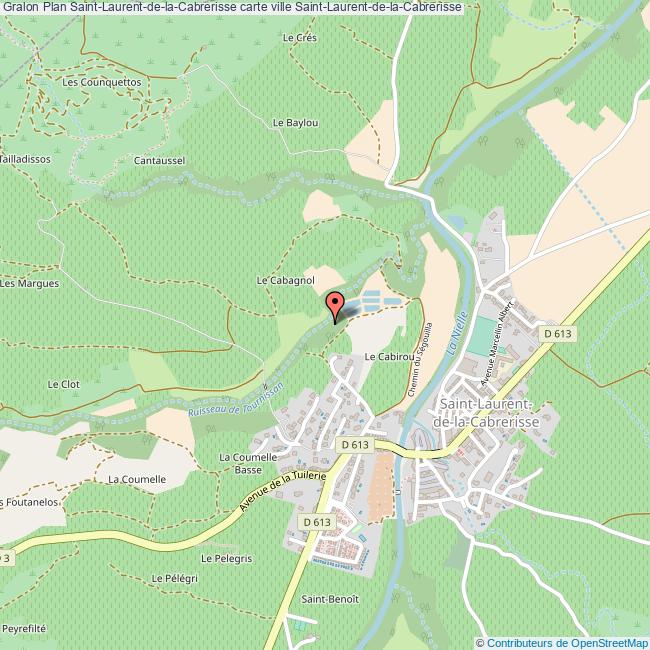 Plan SaintLaurentdelaCabrerisse carte ville SaintLaurentdela
