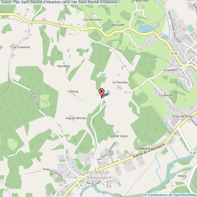 Plan SaintMartiald'Albarède carte ville SaintMartiald'Albarède