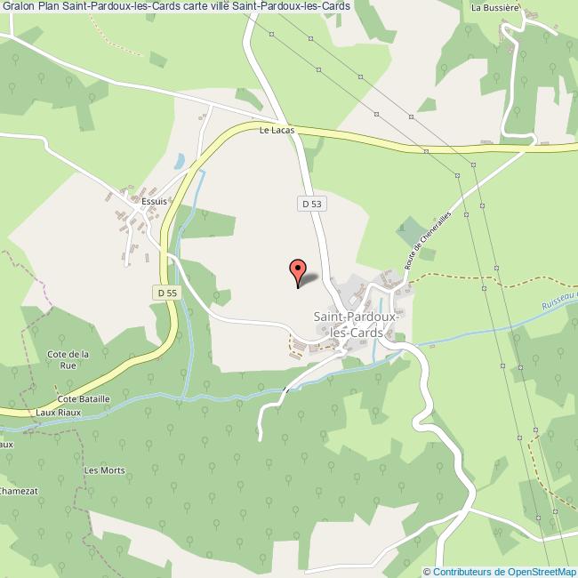 Plan SaintPardouxlesCards carte ville SaintPardouxlesCards