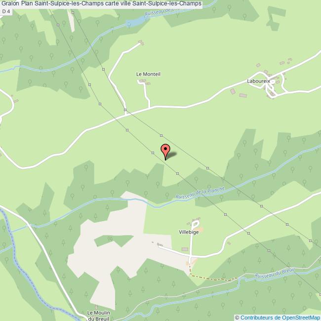 Plan SaintSulpicelesChamps carte ville SaintSulpicelesChamps