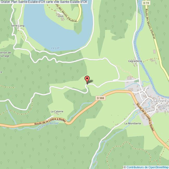 Plan SainteEulalied'Olt carte ville SainteEulalied'Olt