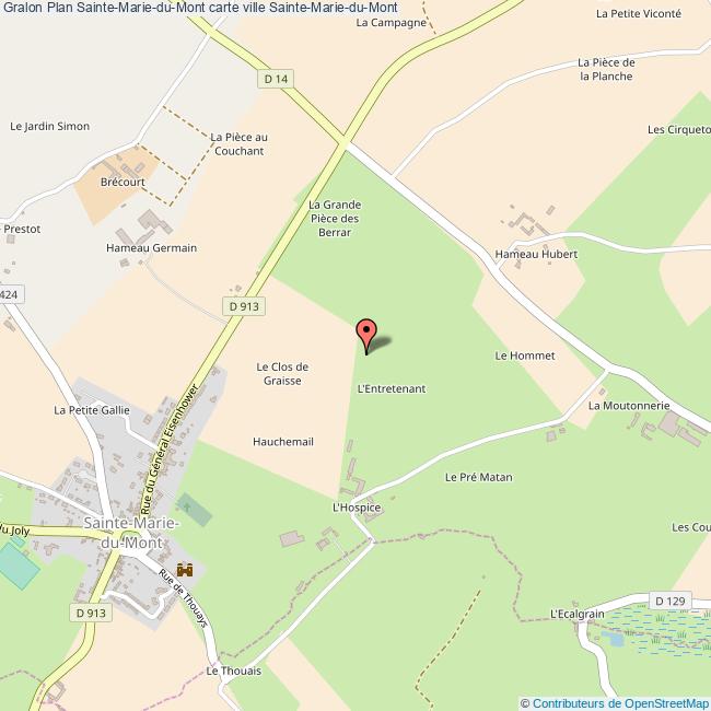 Plan SainteMarieduMont carte ville SainteMarieduMont