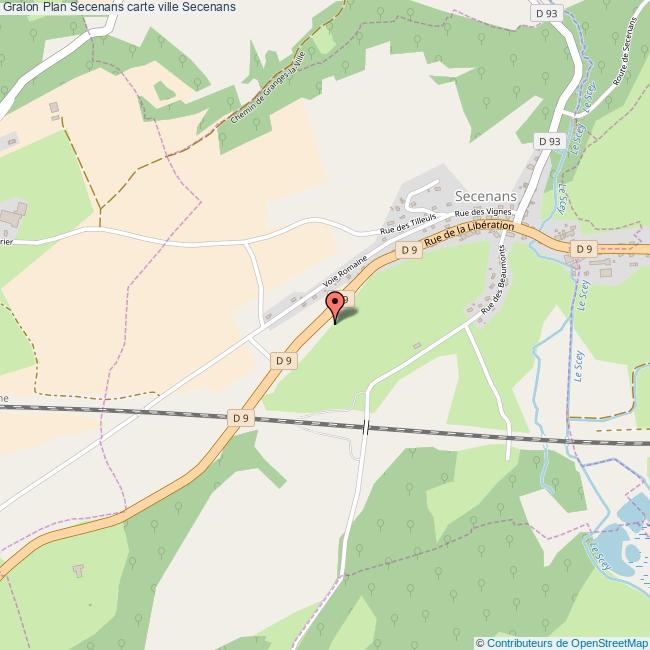 Plan Secenans carte ville Secenans
