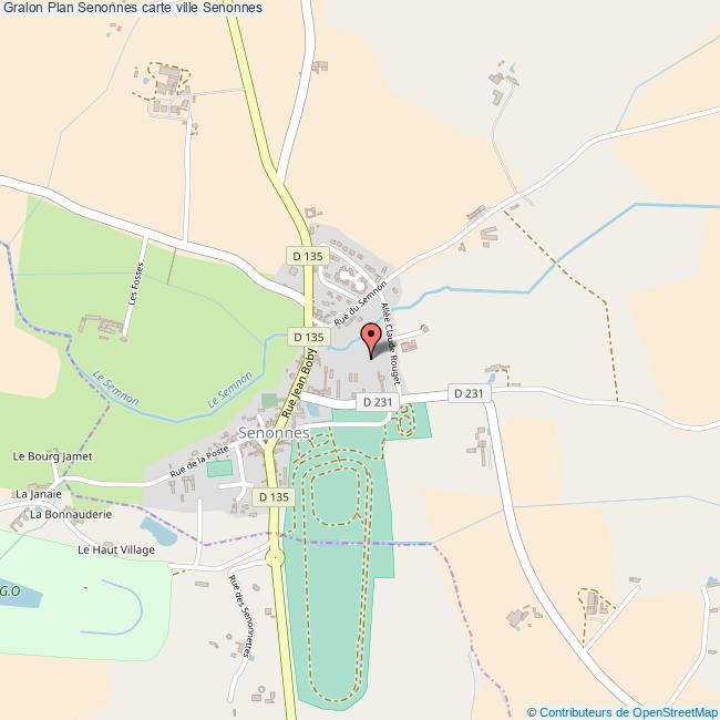 Plan Senonnes carte ville Senonnes