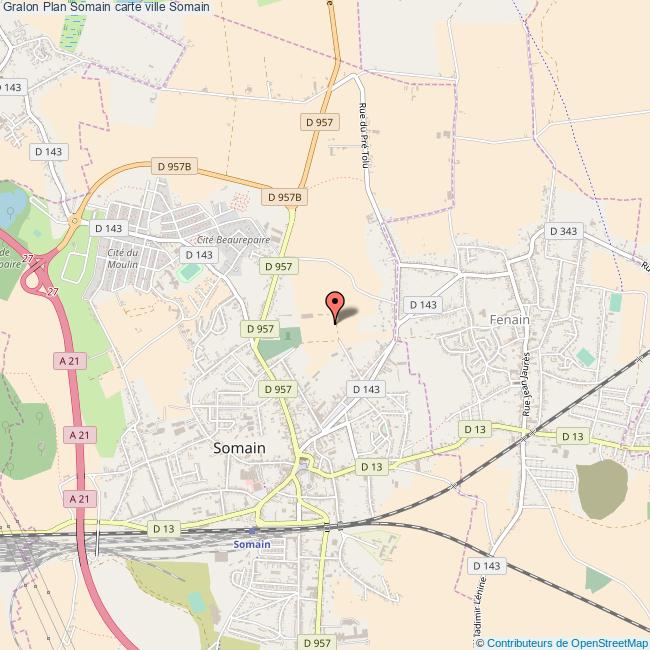 Plan Somain carte ville Somain