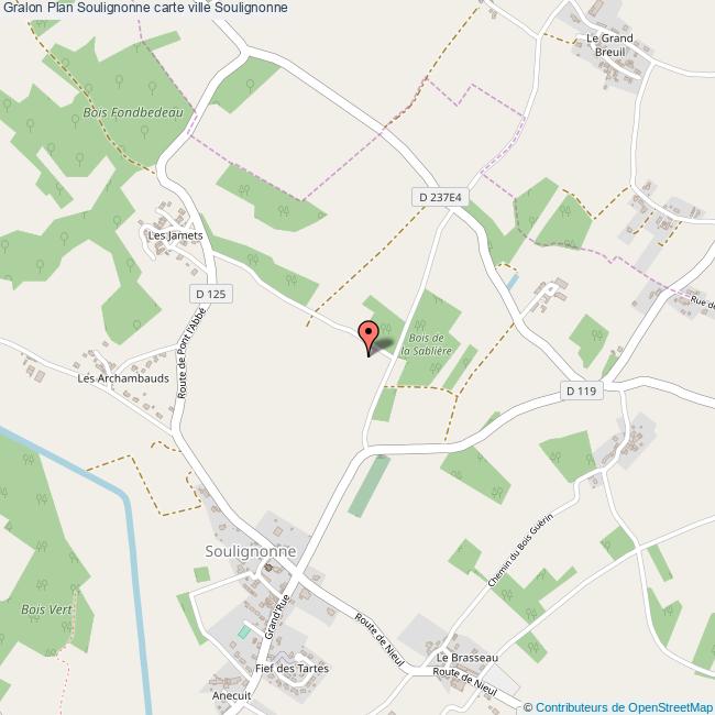 Plan Soulignonne carte ville Soulignonne
