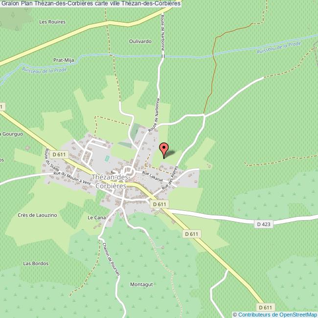 Plan ThézandesCorbières carte ville ThézandesCorbières
