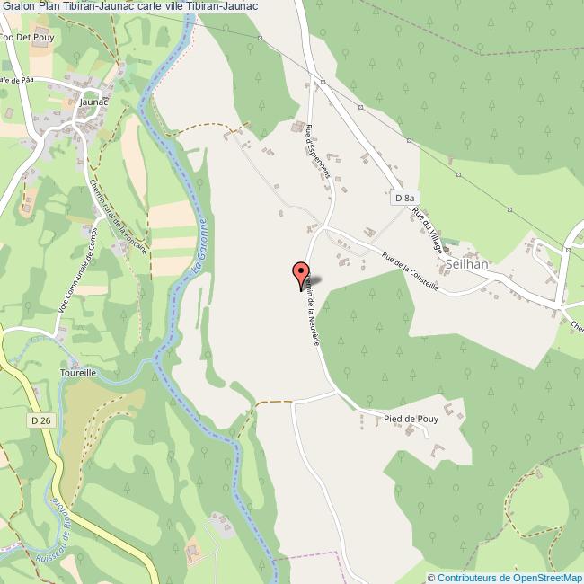 Plan TibiranJaunac carte ville TibiranJaunac