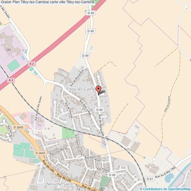 Plan TilloylezCambrai carte ville TilloylezCambrai