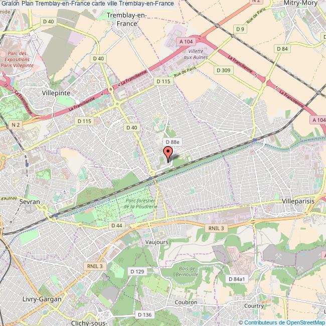 Plan TremblayenFrance carte ville TremblayenFrance