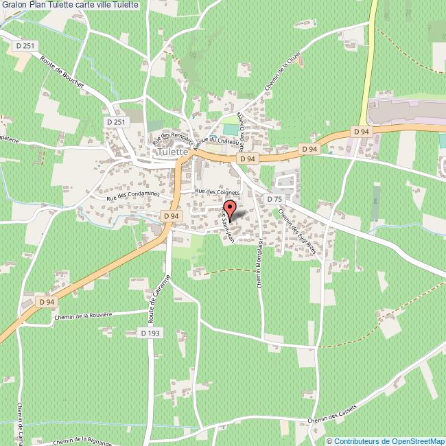 Plan Tulette carte ville Tulette