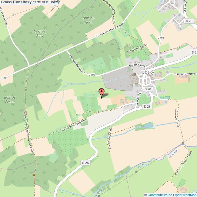 Plan Ubexy carte ville Ubexy