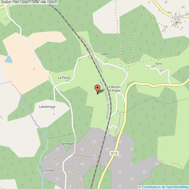 Plan Uzech carte ville Uzech