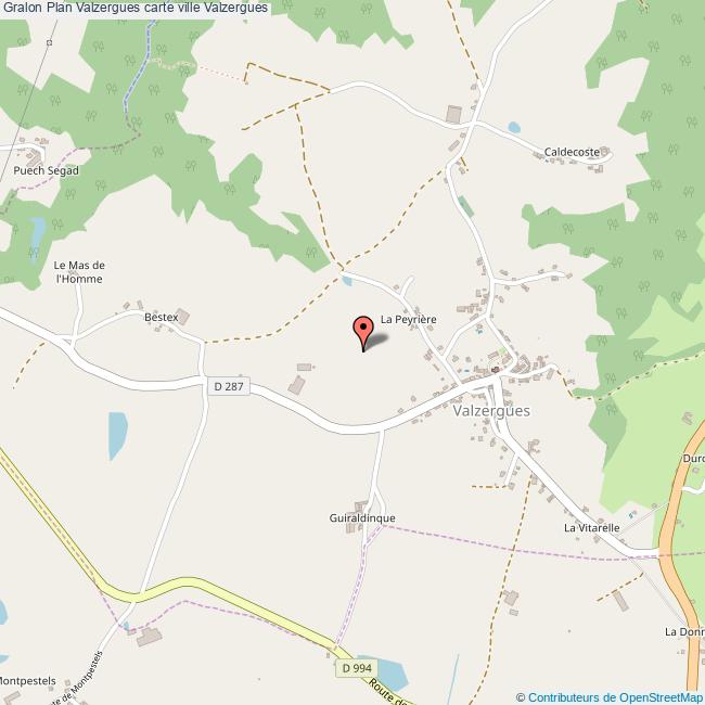 Plan Valzergues carte ville Valzergues