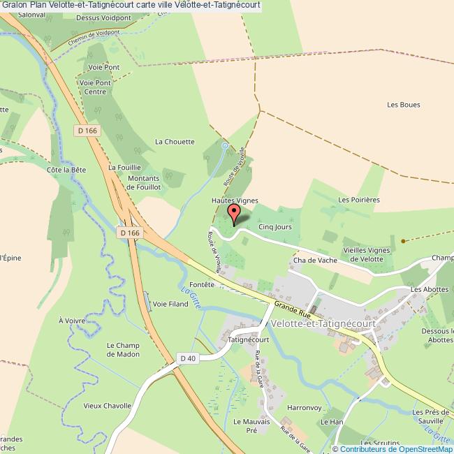 Plan VelotteetTatignécourt carte ville VelotteetTatignécourt