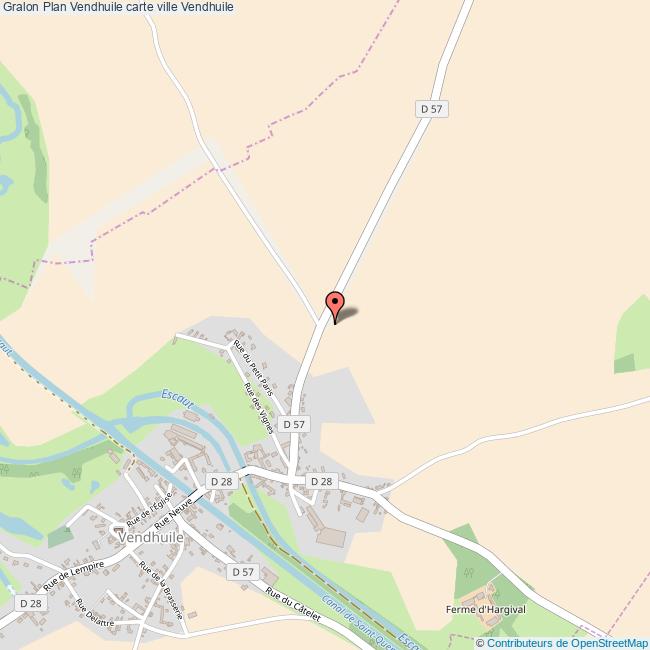 Plan Vendhuile carte ville Vendhuile