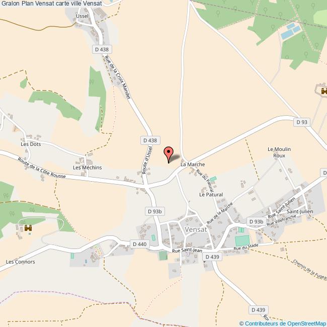 Plan Vensat carte ville Vensat