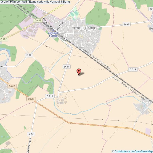 Plan Verneuill'Etang carte ville Verneuill'Etang