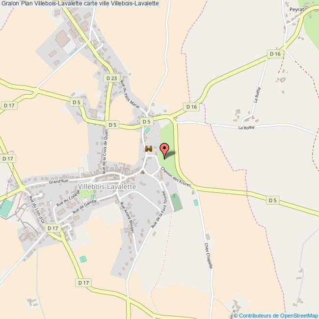 Plan VilleboisLavalette carte ville VilleboisLavalette