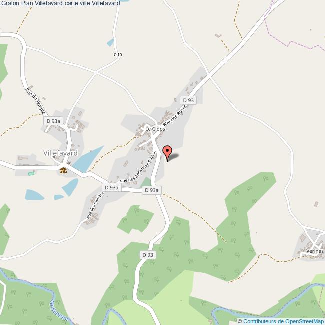 Plan Villefavard carte ville Villefavard