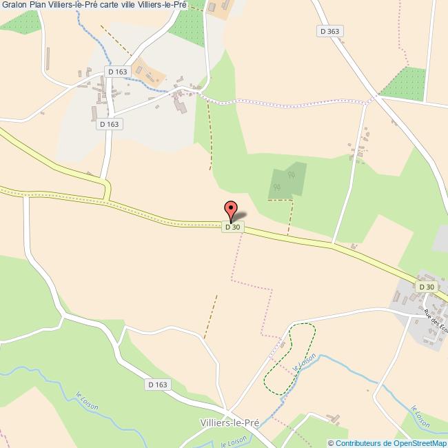 Plan VillierslePré carte ville VillierslePré