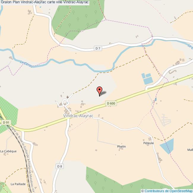 Plan VindracAlayrac carte ville VindracAlayrac