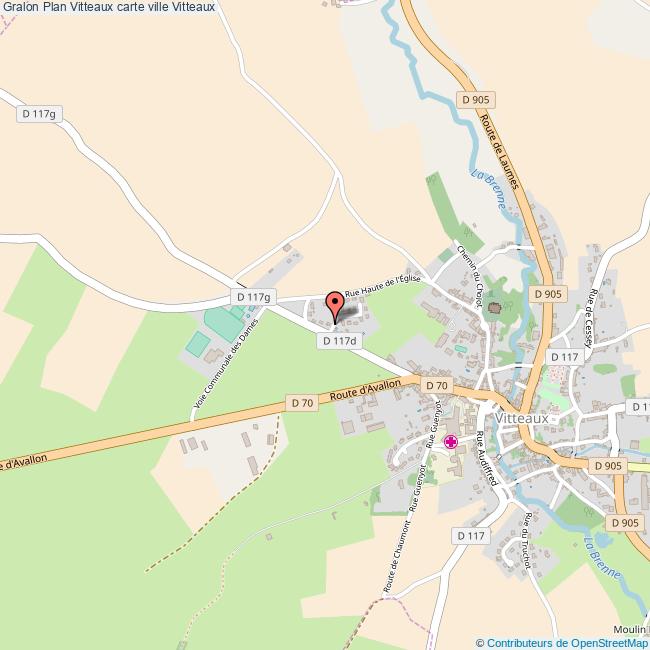 Plan Vitteaux carte ville Vitteaux