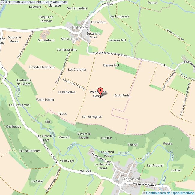 Plan Xaronval carte ville Xaronval