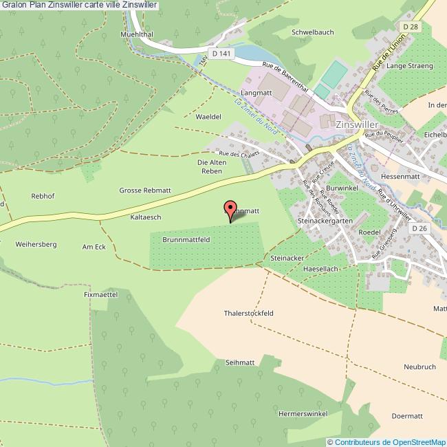 Plan Zinswiller carte ville Zinswiller