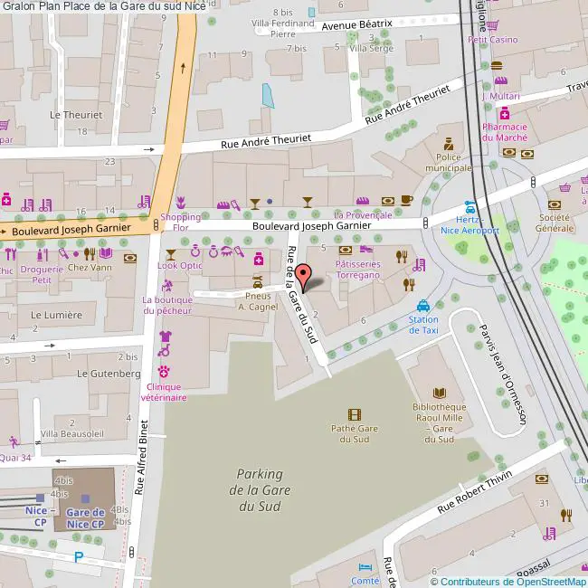 plan Place de la  Gare du sud