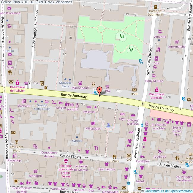 Plan De Vincennes Avec Nom Des Rues Rue de FONTENAY Vincennes