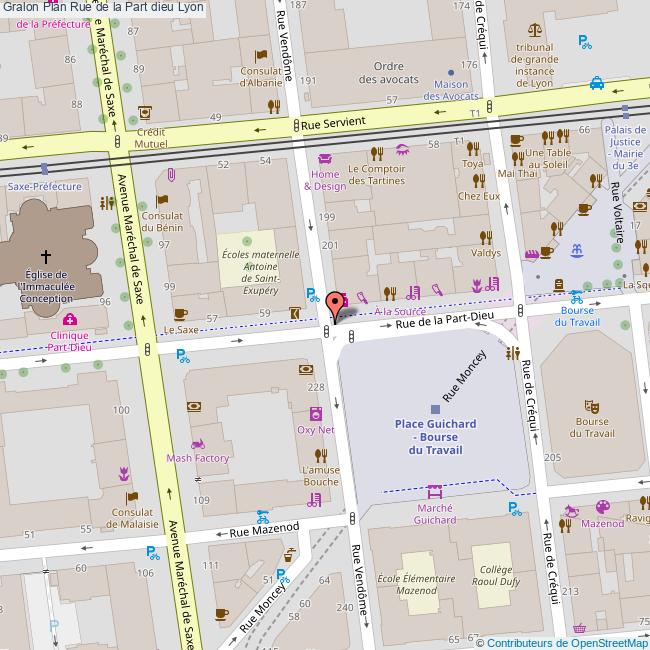 plan Rue de la  Part dieu