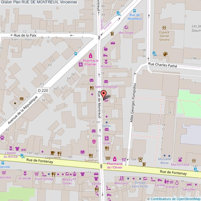 Plan De Vincennes Avec Nom Des Rues Rue de MONTREUIL Vincennes