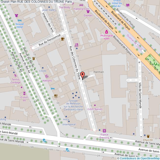 Rue des COLONNES DU TRONE Paris